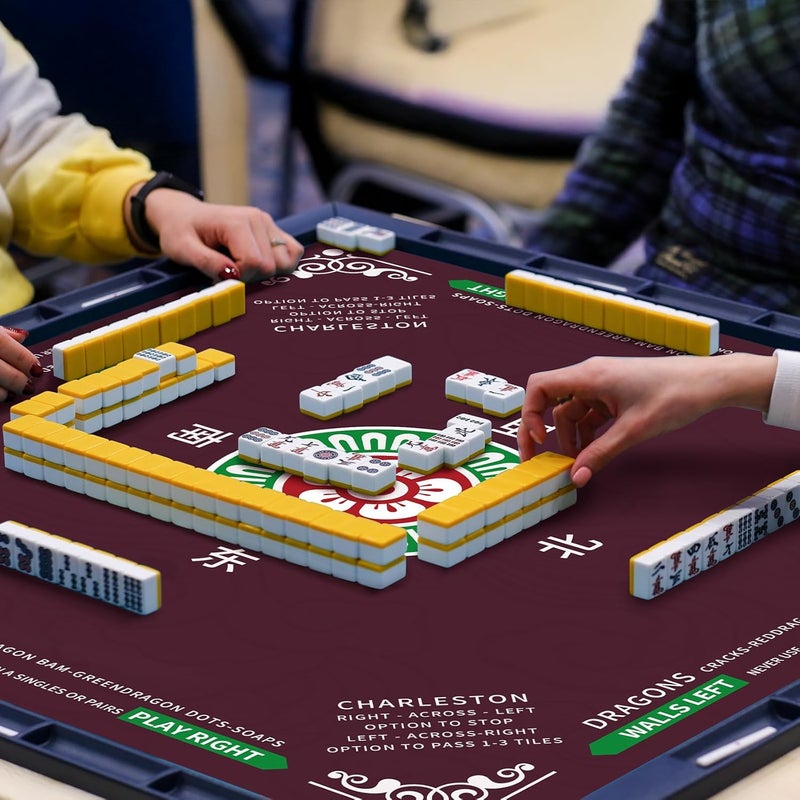 SiDreea Mahjong Mat, 32.4×32.4 Inch Noise Reduction Anti-Slip Mahjong Mat for Table, Mahjong Table Mat for Poker, Card, Board Games Table Mat, Tile Games, Dominoes - Image 2